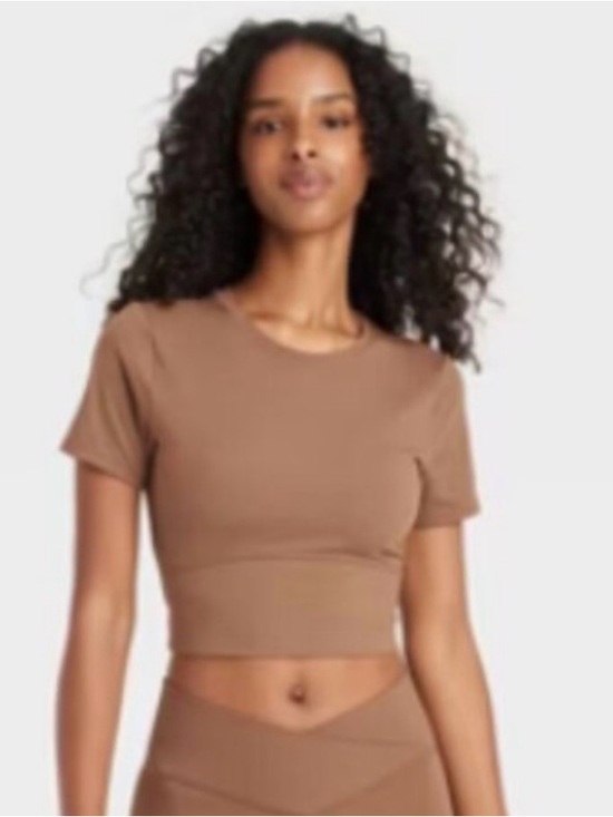 JoyLab Tops - JoyLab Cropped Short Sleeve Tee Crossed Back New